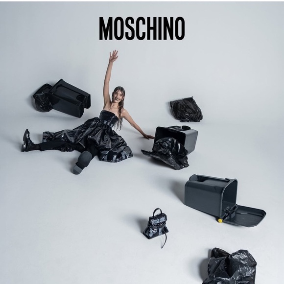 Moschino Vintage 90s Redwall Black Patent And Mesh Tote Bag Ex Large Italy - Picture 14 of 14